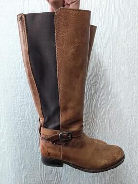 Frye Cognac Melissa Leather Riding Boots Style 77291 Western Boho Women's Size 7